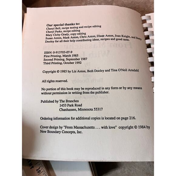 Recipes from Massachusetts 1992, Liz Anton and Beth Dooley, Cookbook, y2K, 1990s - Picture 3 of 9